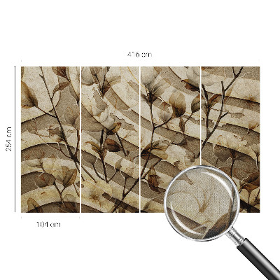 Nursery wall mural with a classic floral motif