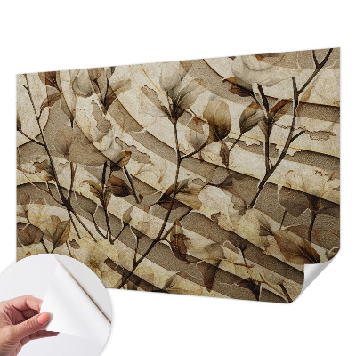 Nursery wall mural with a classic floral motif