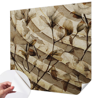 Nursery wall mural with a classic floral motif