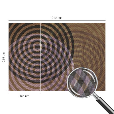 3D photo wallpaper mural with a hypnotizing circles design