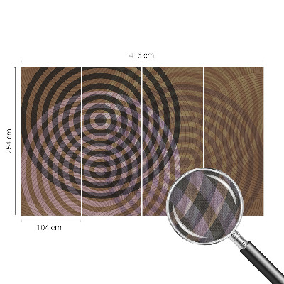 3D photo wallpaper mural with a hypnotizing circles design