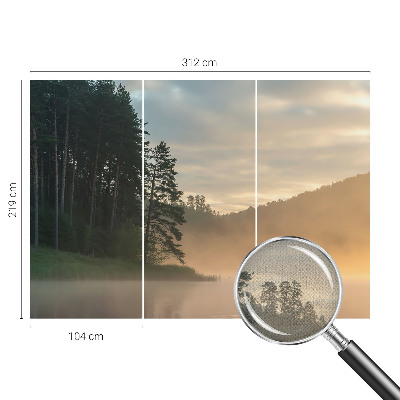 3D wall mural with a foggy morning design