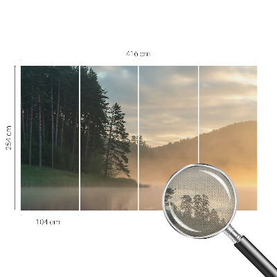 3D wall mural with a foggy morning design