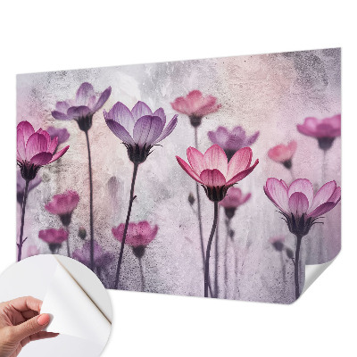 Children's wall mural Pastel flowers