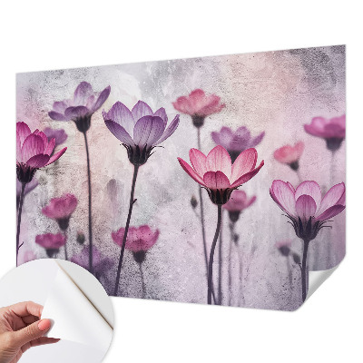 Children's wall mural Pastel flowers