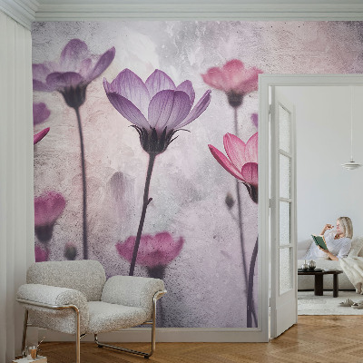 Children's wall mural Pastel flowers
