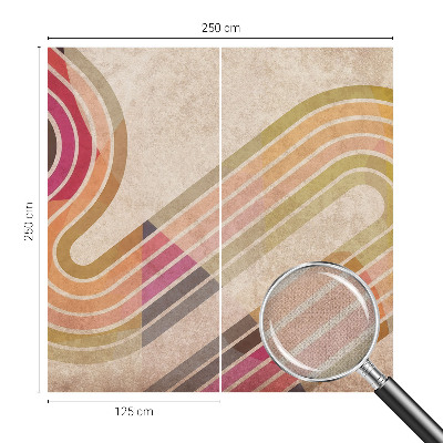Peel and stick wall mural with a geometric line pattern