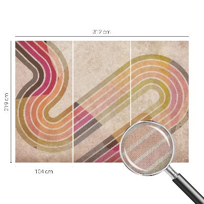 Peel and stick wall mural with a geometric line pattern