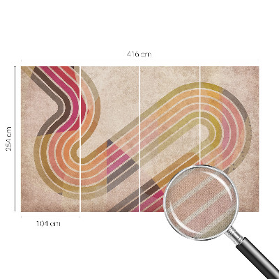 Peel and stick wall mural with a geometric line pattern