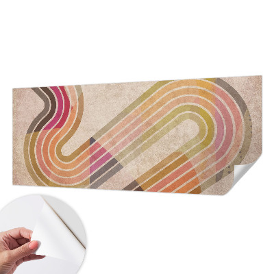 Peel and stick wall mural with a geometric line pattern