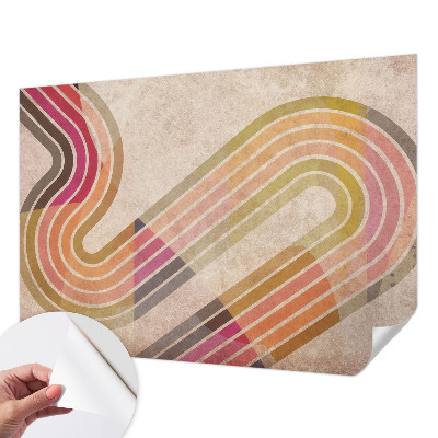 Peel and stick wall mural with a geometric line pattern