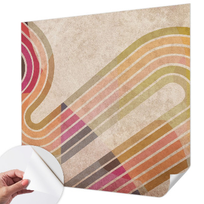 Peel and stick wall mural with a geometric line pattern