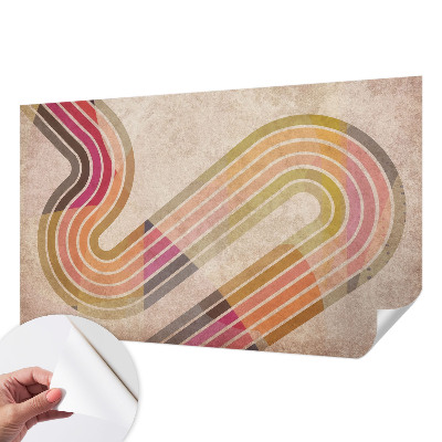Peel and stick wall mural with a geometric line pattern