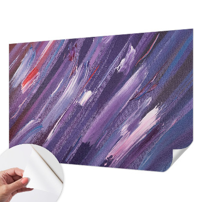Self-adhesive wall mural with colorful strokes design