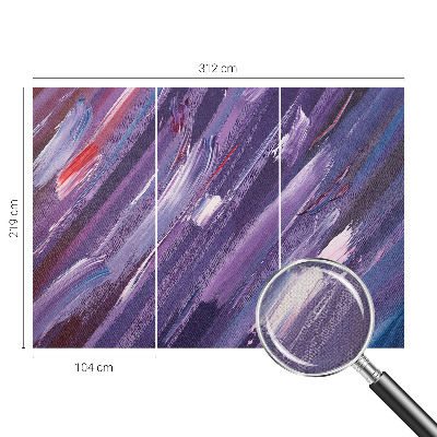 Self-adhesive wall mural with colorful strokes design