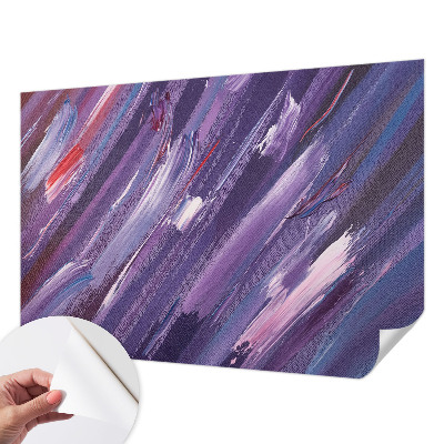 Self-adhesive wall mural with colorful strokes design