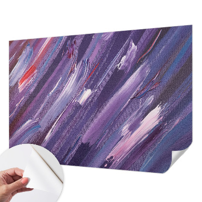 Self-adhesive wall mural with colorful strokes design