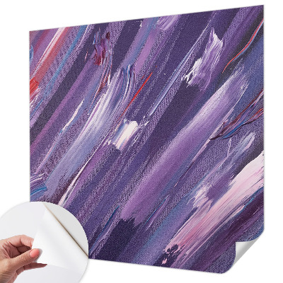 Self-adhesive wall mural with colorful strokes design