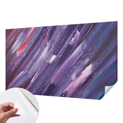 Self-adhesive wall mural with colorful strokes design