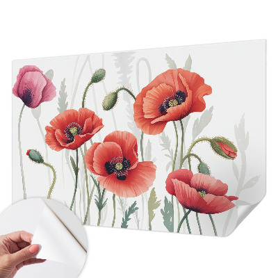 Self-adhesive photo wallpaper Red poppies