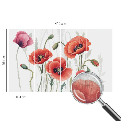 Self-adhesive photo wallpaper Red poppies