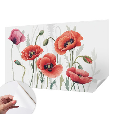 Self-adhesive photo wallpaper Red poppies