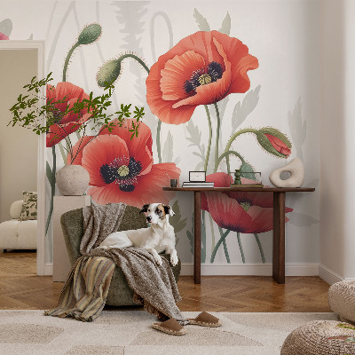 Self-adhesive photo wallpaper Red poppies