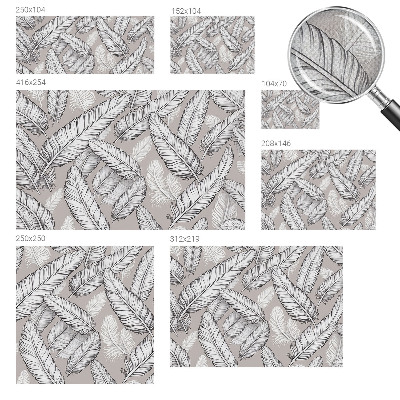 Peel and stick wall mural for living room with a subtle feather pattern