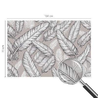 Peel and stick wall mural for living room with a subtle feather pattern