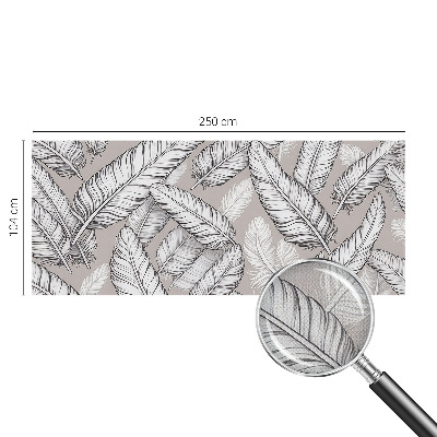 Peel and stick wall mural for living room with a subtle feather pattern
