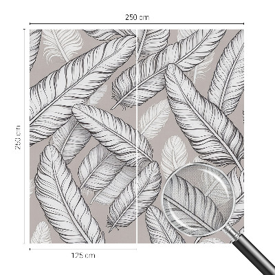 Peel and stick wall mural for living room Subtle feathers