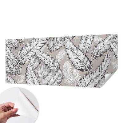 Peel and stick wall mural for living room Subtle feathers
