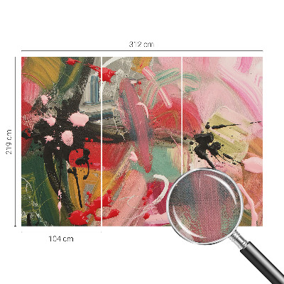 Peel and stick wall mural for bedroom with a colorful chaotic pattern