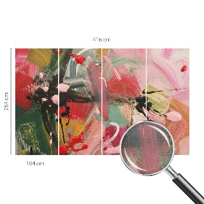 Peel and stick wall mural for bedroom with a colorful chaotic pattern