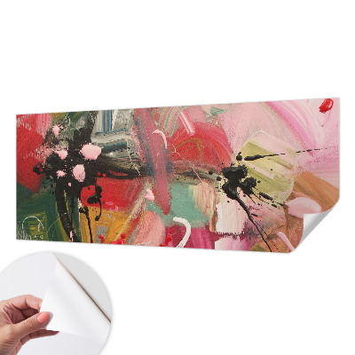 Peel and stick wall mural for bedroom with a colorful chaotic pattern