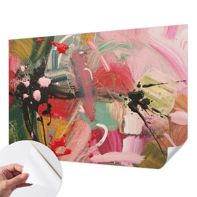Peel and stick wall mural for bedroom with a colorful chaotic pattern