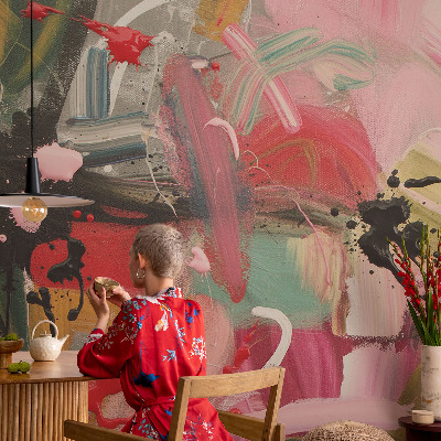 Peel and stick wall mural for bedroom Colorful chaos