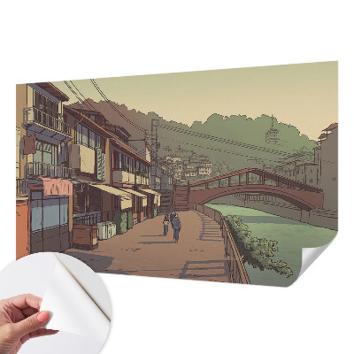 Peel and stick wall mural for kids' room Pastel landscape