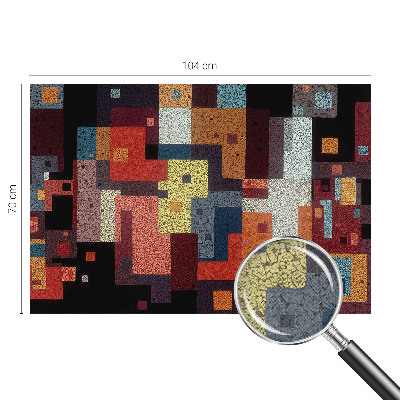 3D wall mural with colorful shapes