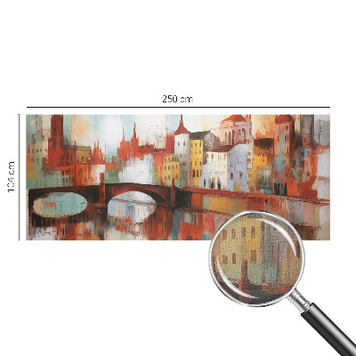 3D photo wallpaper mural with a city landscape design