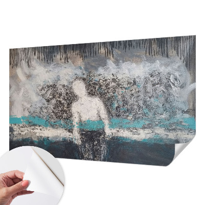 Children's wall mural with a mysterious world design