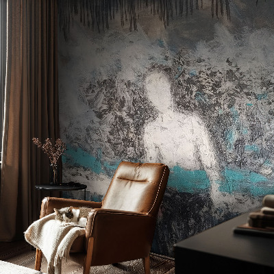 Children's wall mural with a mysterious world design