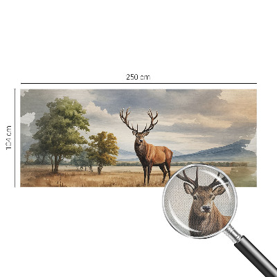 Baby room wall mural with a majestic deer motif
