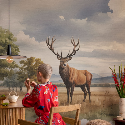 Baby room wall mural Majestic deer