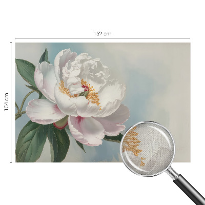 Peel and stick wall mural with a beautiful peony design