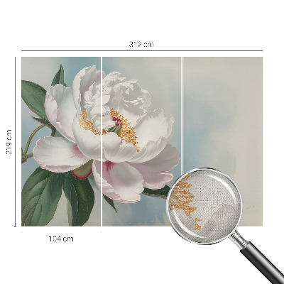 Peel and stick wall mural with a beautiful peony design