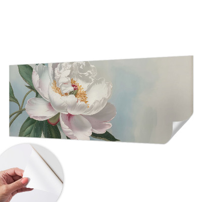 Peel and stick wall mural with a beautiful peony design
