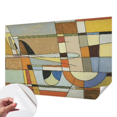 Peel and stick wallpaper mural with a geometric harmony design