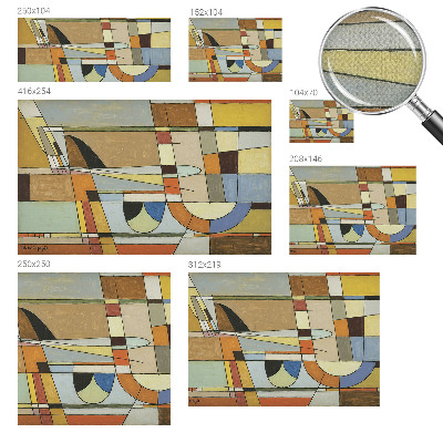 Peel and stick wallpaper mural with a geometric harmony design