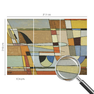 Peel and stick wallpaper mural with a geometric harmony design